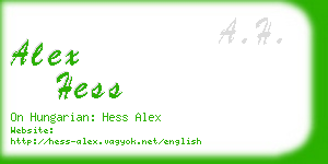 alex hess business card